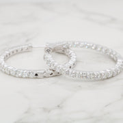 Inside Out Diamond Round Hoops - 3.50ct