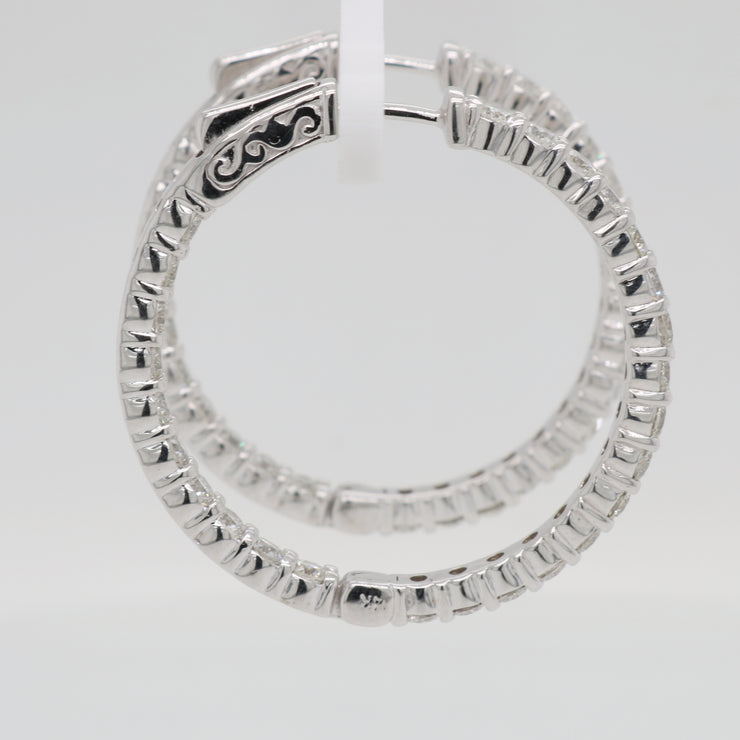 Inside Out Diamond Round Hoops - 3.50ct