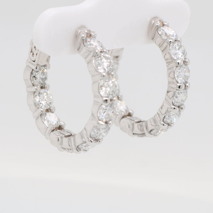Inside Out Diamond Round Hoops - 4.00ct