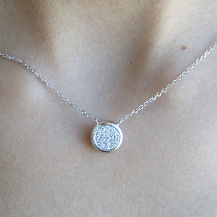 Diamond Round Bezel Necklace