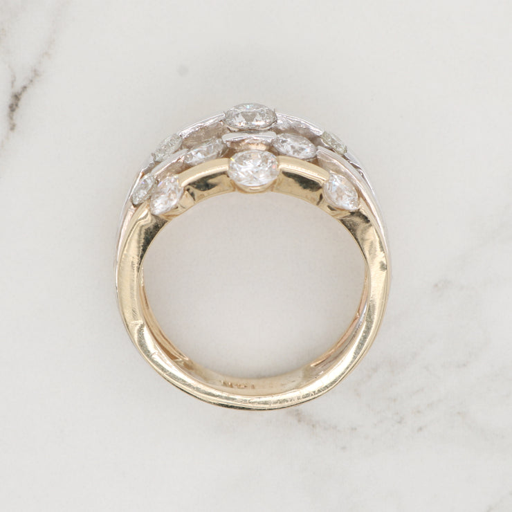 5 Row Bezel Diamond Ring