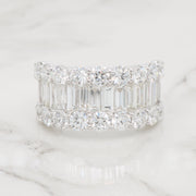 Large Round and Baguette Diamond Ring
