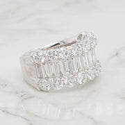 Large Round and Baguette Diamond Ring