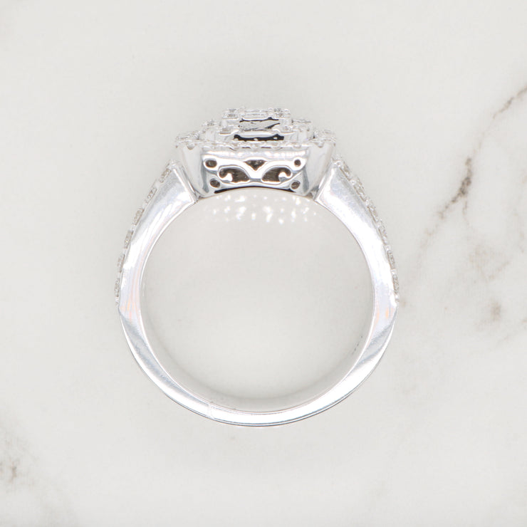 Round and Baguette Mosaic Diamond Ring