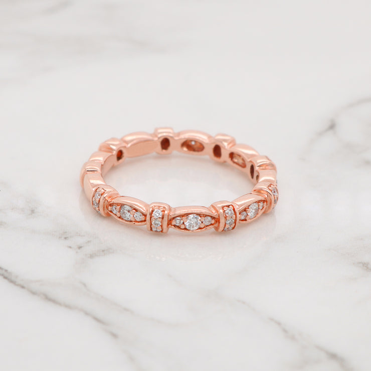 Diamond Bar Stackable Ring