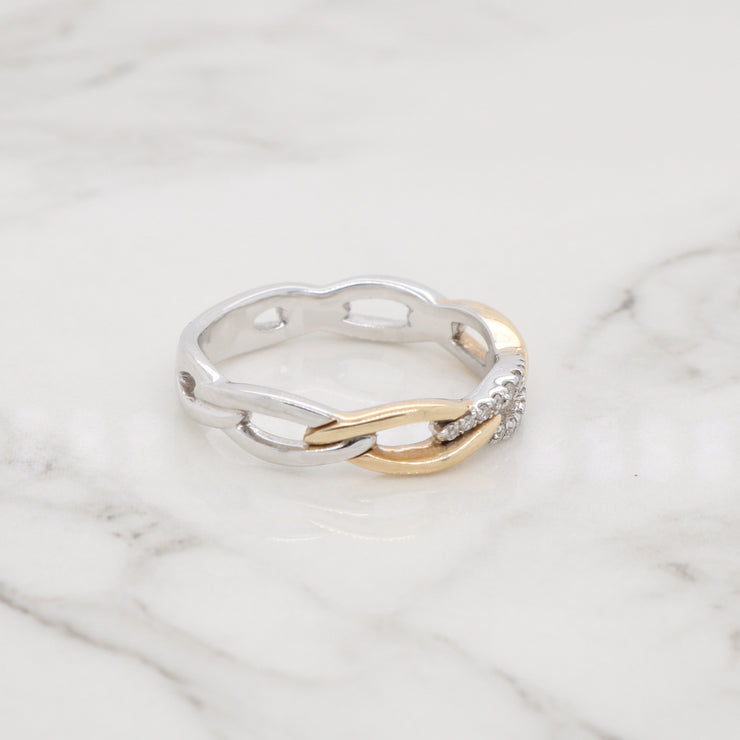 Two-Tone Twisting Stackable Ring