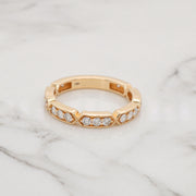Diamond Bar Stackable Ring