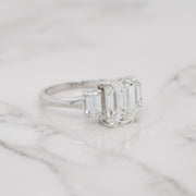 3ct Emerald Cut 3 Stone Engagement Ring