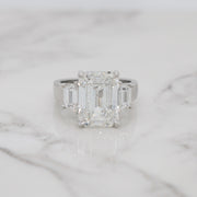 6ct Emerald Cut 3 Stone Engagement Ring