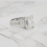 6ct Emerald Cut 3 Stone Engagement Ring