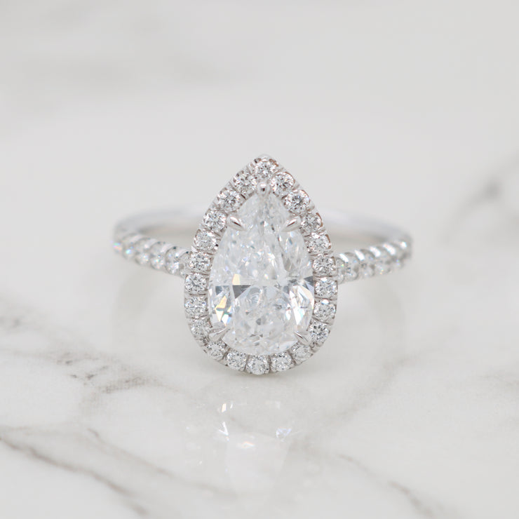 2ct Pear Halo Engagement Ring