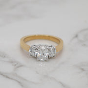 1ct Oval 3 Stone Engagement Ring