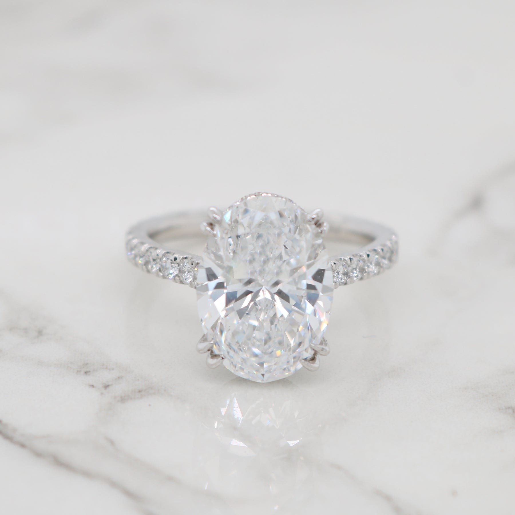 5ct Oval Diamond Band Engagement Ring – Siroo