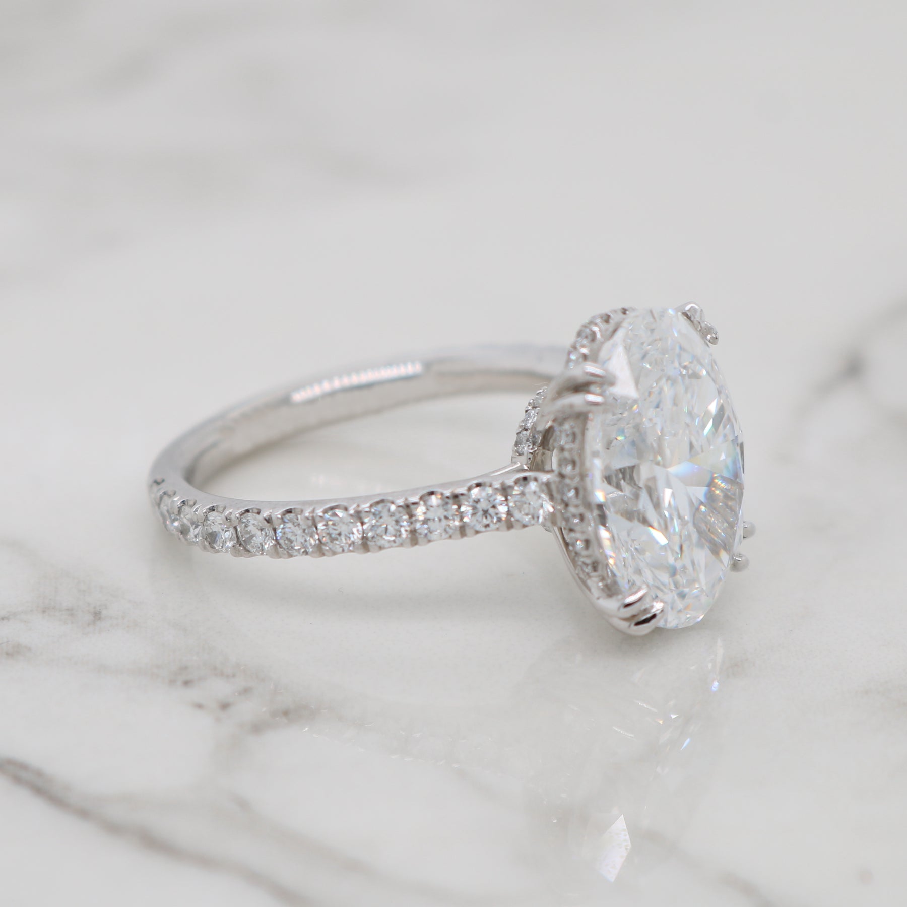 5ct Oval Diamond Band Engagement Ring – Siroo