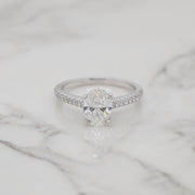 1.21ct Oval Diamond Band Engagement Ring