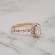 1ct Oval Halo Engagement Ring
