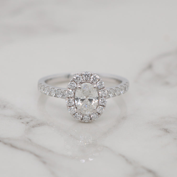 0.70ct Oval Halo Engagement Ring