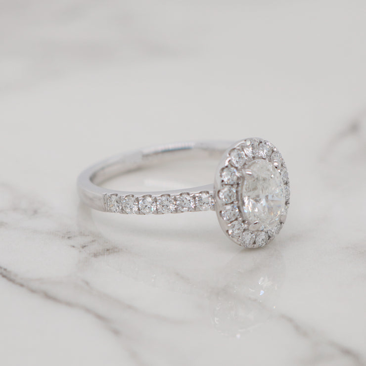 0.70ct Oval Halo Engagement Ring