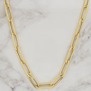 Paper Clip Link 14kt Gold Necklace - 4mm
