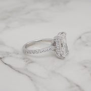 4ct Radiant Dainty Pave Band with Hidden Halo Engagement Ring
