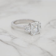 3ct Radiant Cut 3 Stone Engagement Ring