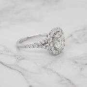 3ct Round Halo with Split Shank Engagement Ring