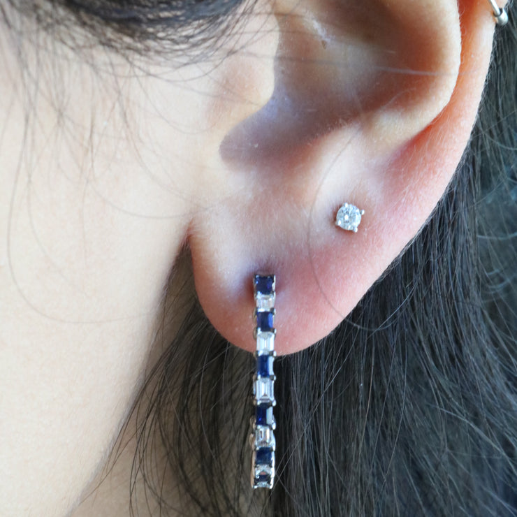 Sapphire Inside Out Hoops
