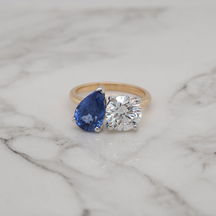 Toi Et Moi, Diamond and Sapphire, Engagement Ring