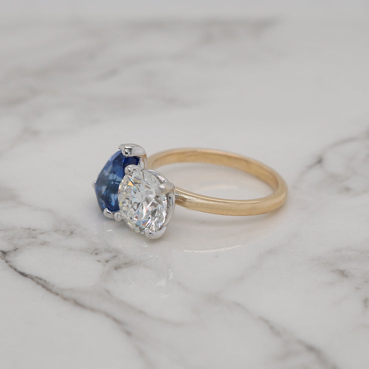 Toi Et Moi, Diamond and Sapphire, Engagement Ring