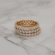 French Pave Diamond Eternity Ring - 1ct